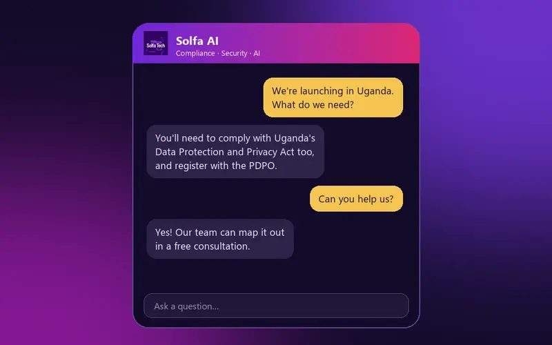 Solfa AI assistant chat window